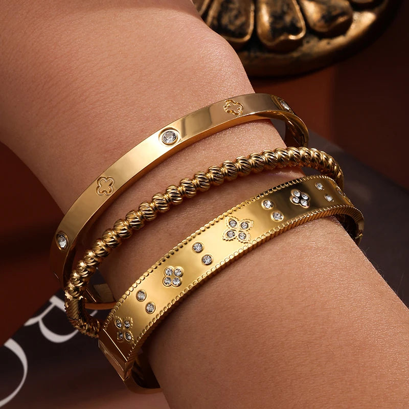 3PCS Classical Exquisite Diamond-inlaid Bracelets Suitable For Women To Wear Fashionable Jewelry For Summer Travel