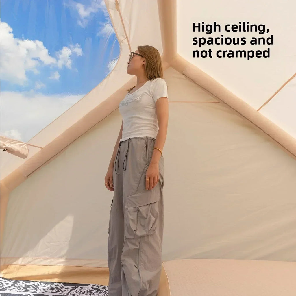 MOUNTAINHIKER Extra Large Inflatable Tent 3-6 Person Family Camping Tent with High-Quality Windproof and Spacious Interior
