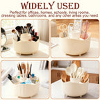 Rotating Makeup Organizer, Cosmetic Display Case with Brush Holder Perfume Tray, Storage Carousel for Vanity Bathroom Countertop