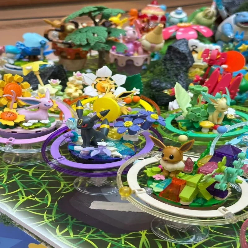 New Keeppley Original Pokemon DIY Building Blocks Toys Cartoon Eevee Family Planet Series Assembly Model Ornaments Toy Fans Gift