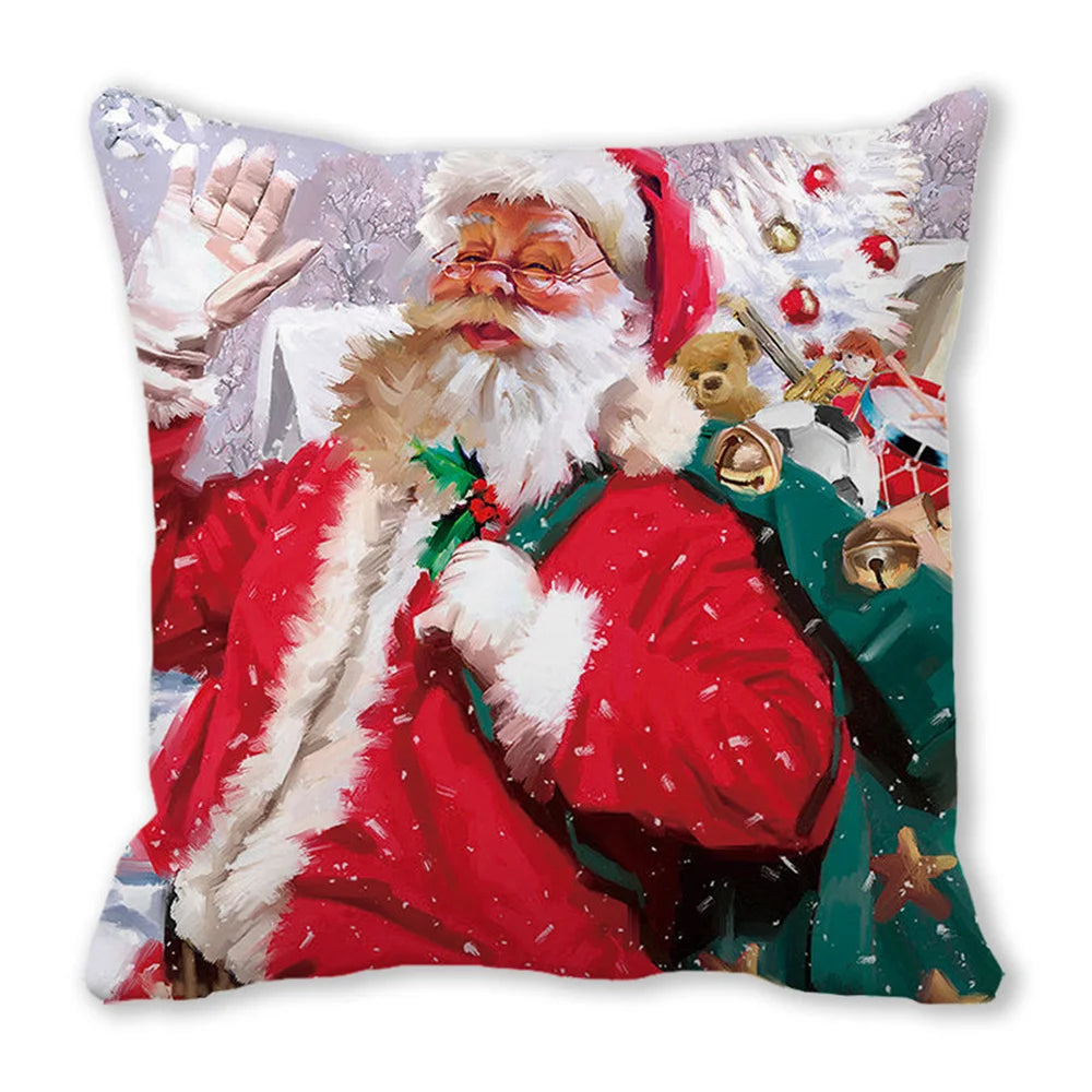 45CM Merry Christmas Cushion Cover Pillowcase 2023 Christmas Decorations for Home Ornament Happy New Year Christmas Decor 2022