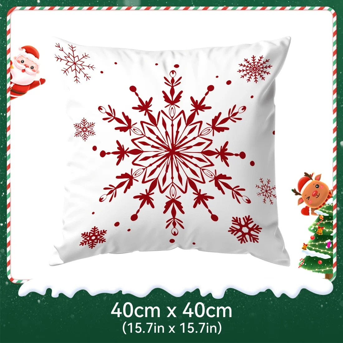 40/45/50cm Red Christmas decoration Cushions Pillowcase Polyester Cushion Cover Throw Pillow Pillowcover Home Car Sofa Decor
