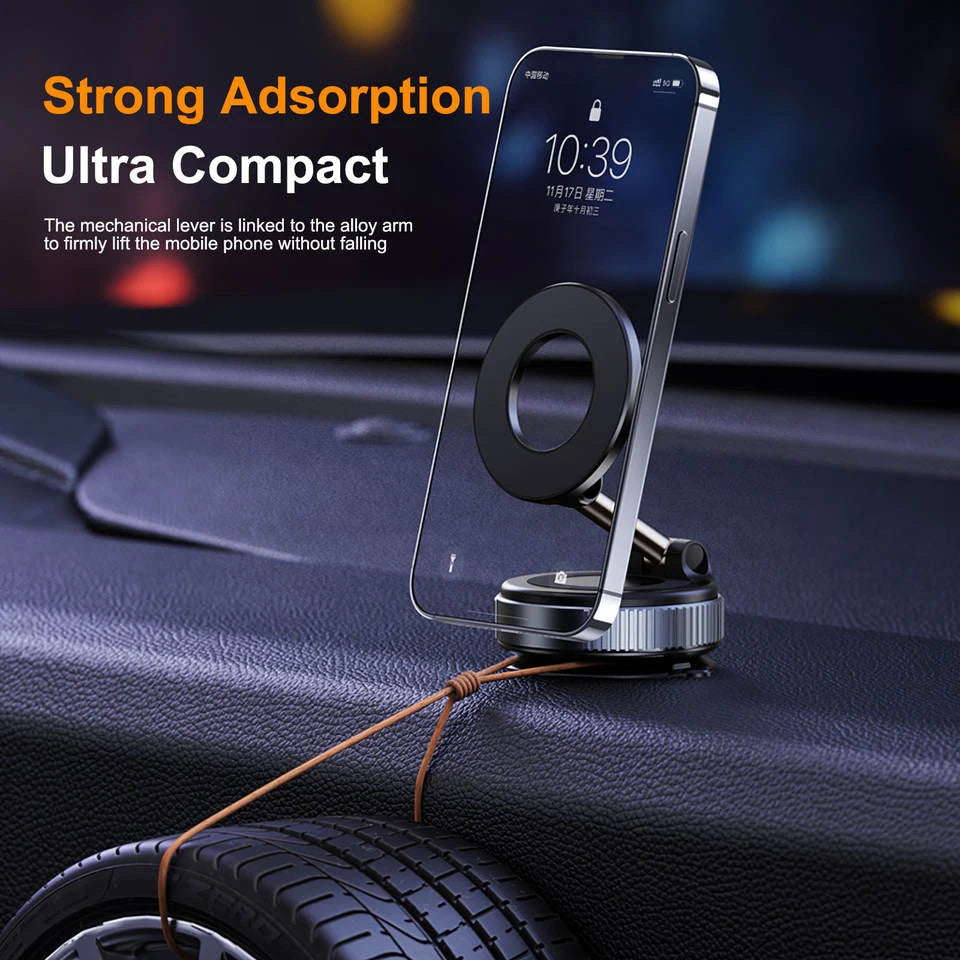 Magnetic Car Phone Holder Suction Cup Car Navigation Multi-function Rotating Folding Fixed Phone Holder