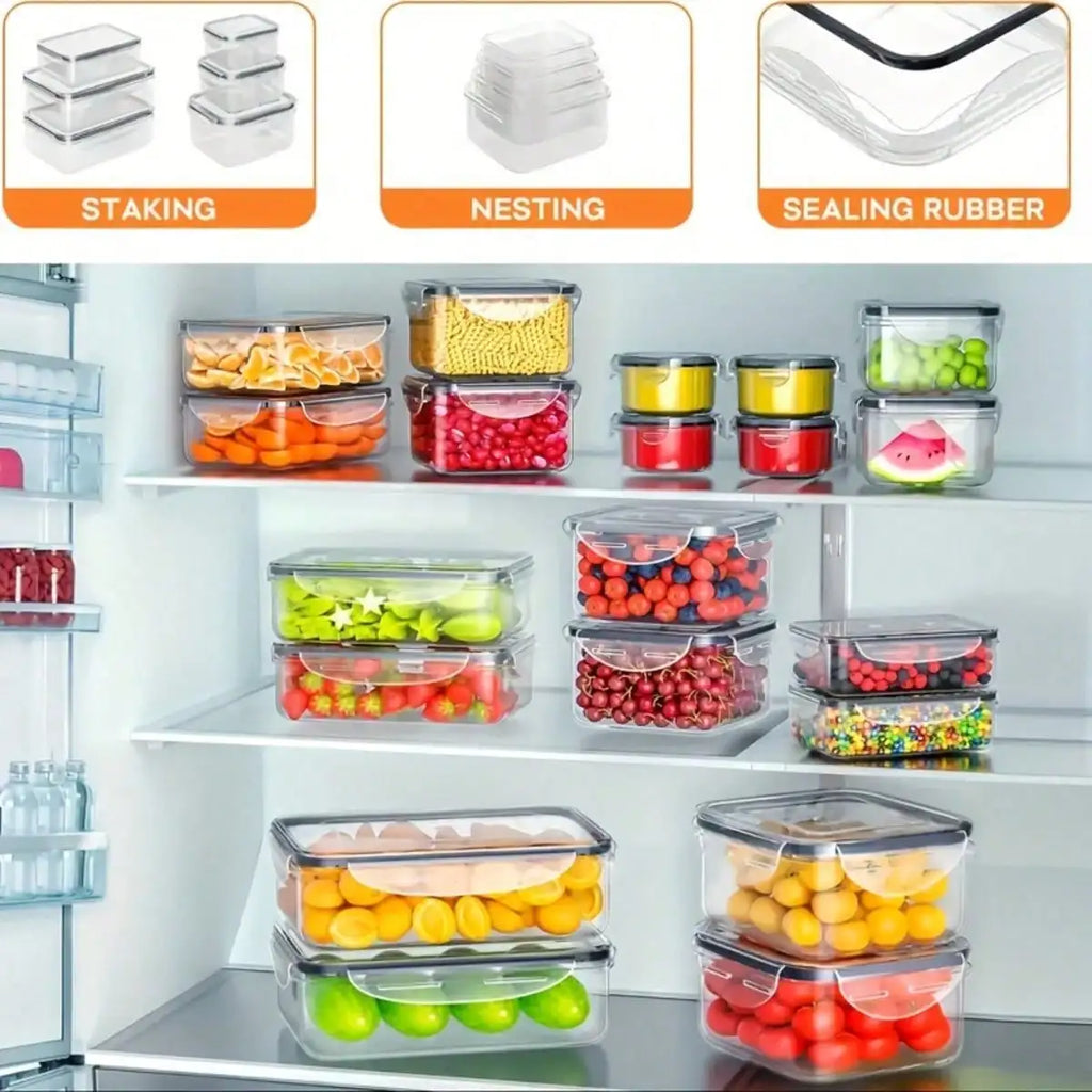40 Pcs Food Storage Containers With Airtight Lids Modern Clear Plastic Meal Prep Lunch Boxes Leakproof Stackable Container Set For Meal Prep Leftovers Kitchen Pantry Refrigerator Organization Housewarming Gift