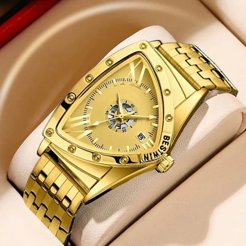 Men Watches Unique Design Top Brand Luxury Men's Wrist Watches Quartz Wristwatch Fashion Male Clock Stainless Steel Band