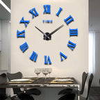 DIY Wall Clock for Home Living Room 80-120cm Modern Style Frameless 3D Wall Clock Acrylic Mirror Stickers Hotel Room Decoration