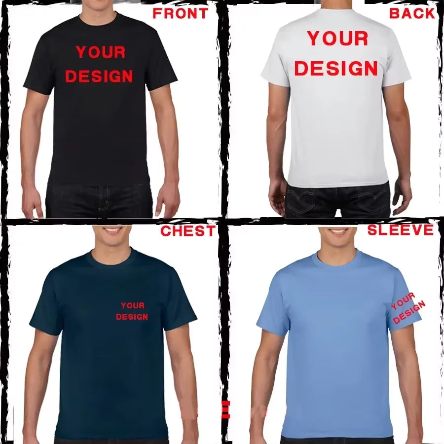 Free printing 180Gsm 100% Cotton Short Sleeve Tops Tee  Custom Order Choice Yourself Unisex O-Neck Men T-Shirt Plus Size S-6XL