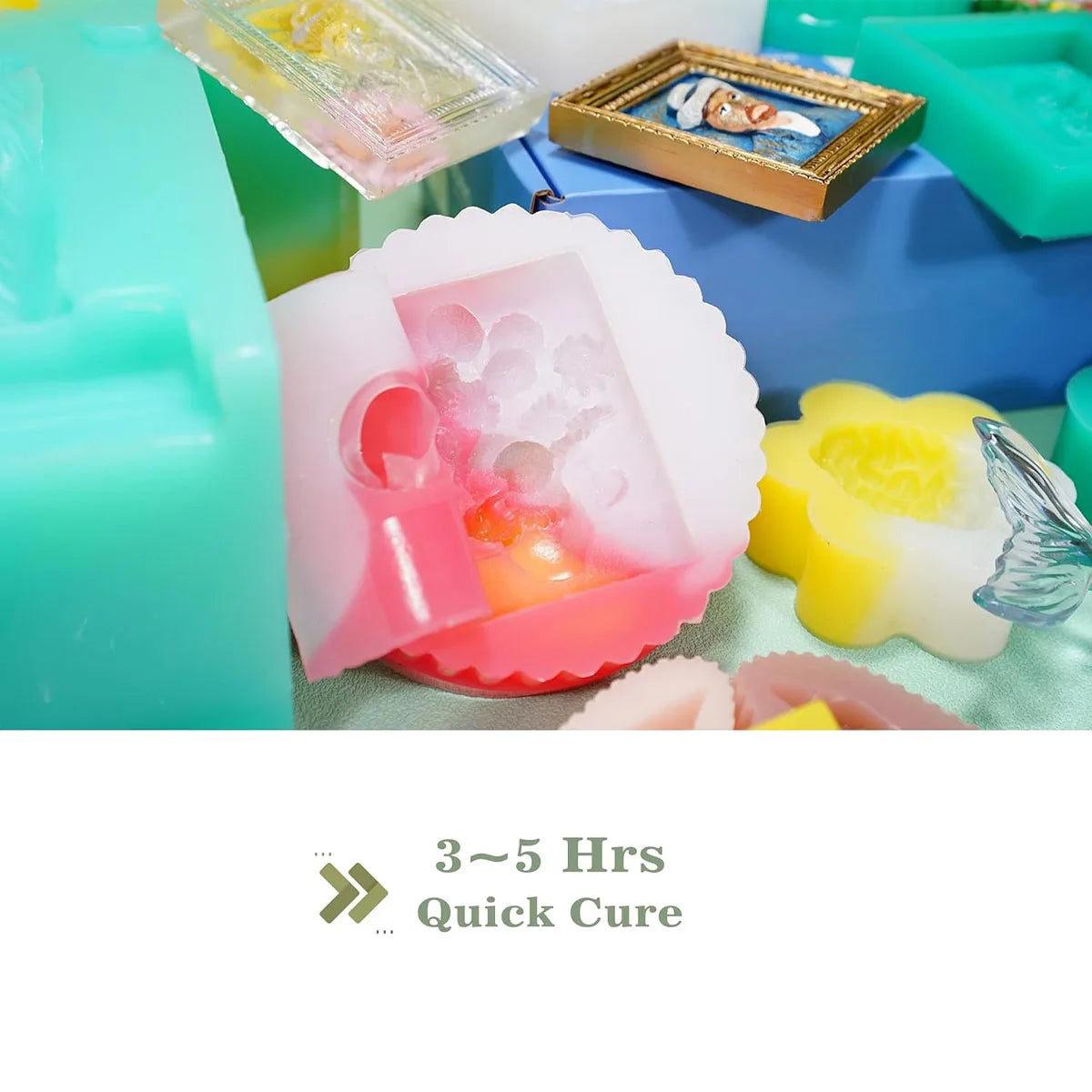 Silicone Mold Making Kit, 38.8OZ Super Elastic Liquid Silicone for Mold Making, 3-Hour Fast-Curing Silicone for Casting Molds