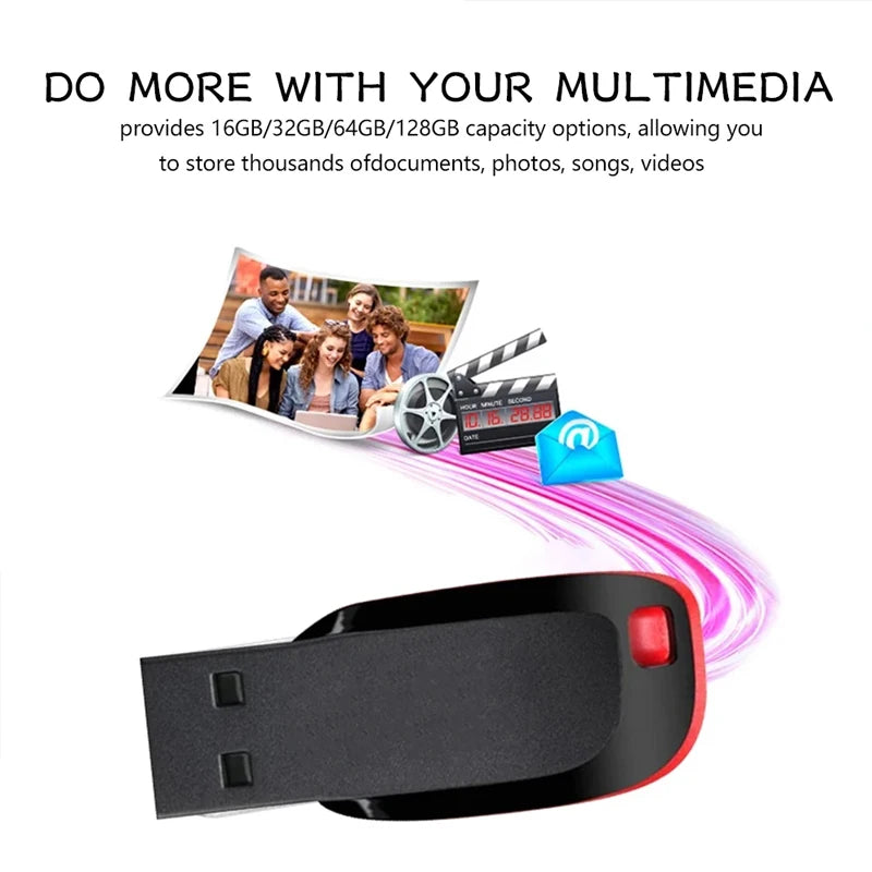 High Speed USB 2.0 Pendrive 64GB 32GB 16GB 8GB Memoria USB Memory Stick Pen Drive USB Flash Drives Waterproof U Disk 128GB 512GB