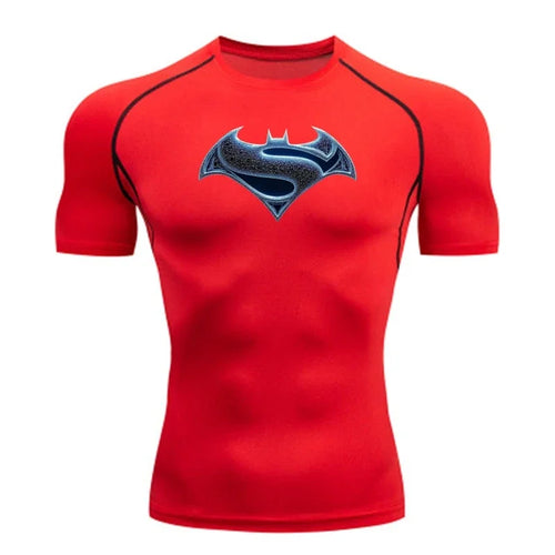2026 Men's T Shirt Outdoor Training Fitness Gym Jogging Running Sweatshirt Bat/-Man Compression Shirts Tight Elastic Breathable