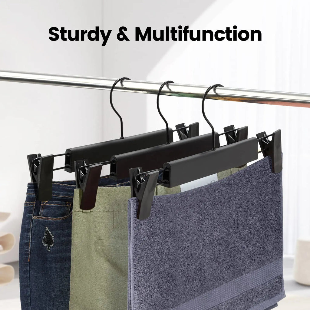 Pants Hangers with Adjustable Non-Slip Clips Anti-Rust Hanging Hook for Trouser,Skirts,Jeans,Clothes Hangers