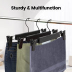 Pants Hangers with Adjustable Non-Slip Clips Anti-Rust Hanging Hook for Trouser,Skirts,Jeans,Clothes Hangers