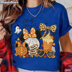 Pumpkin Mickey Halloween Short Sleeve Summer Sport Casual Women's Clothing Streetwear Classic Creative Pullover Y2K Streetwear