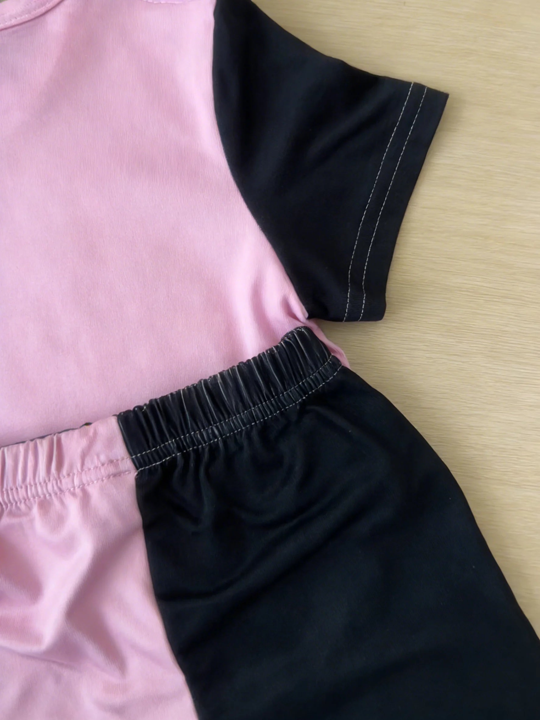Pink-Black K-POP Set: Girl’s Idol-Style Trendy Outfit