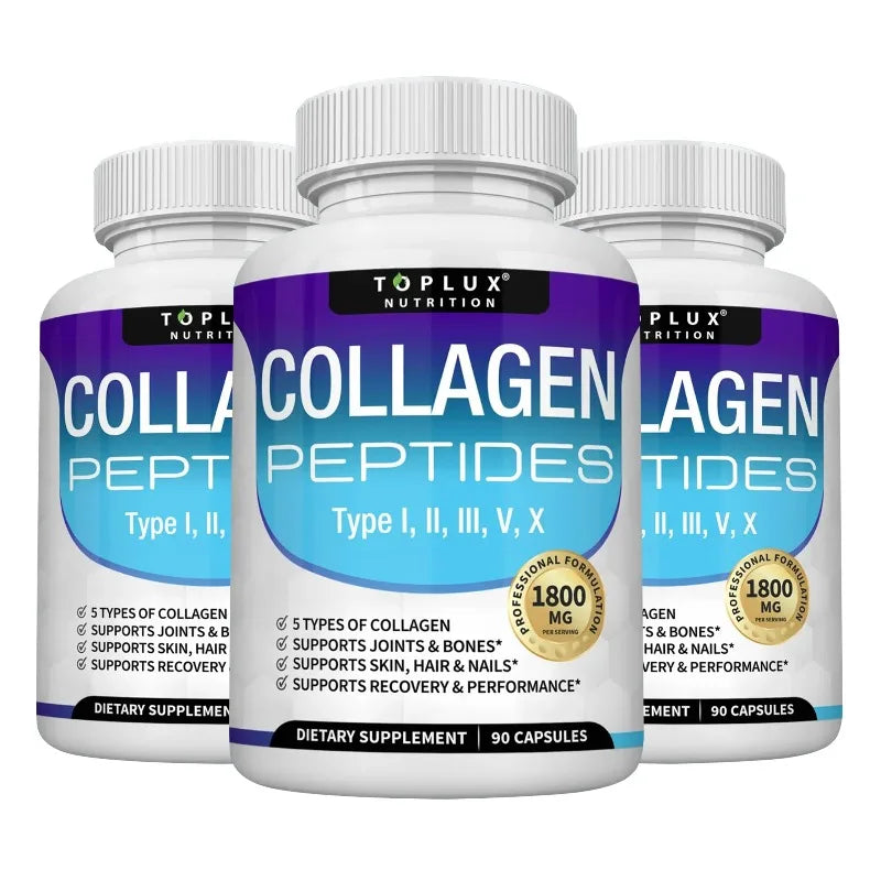 Collagen Peptides 1800mg - Improves Skin Texture and Moisturizes It, Maintains Healthy Skin, Hair, and Nails, Antioxidant