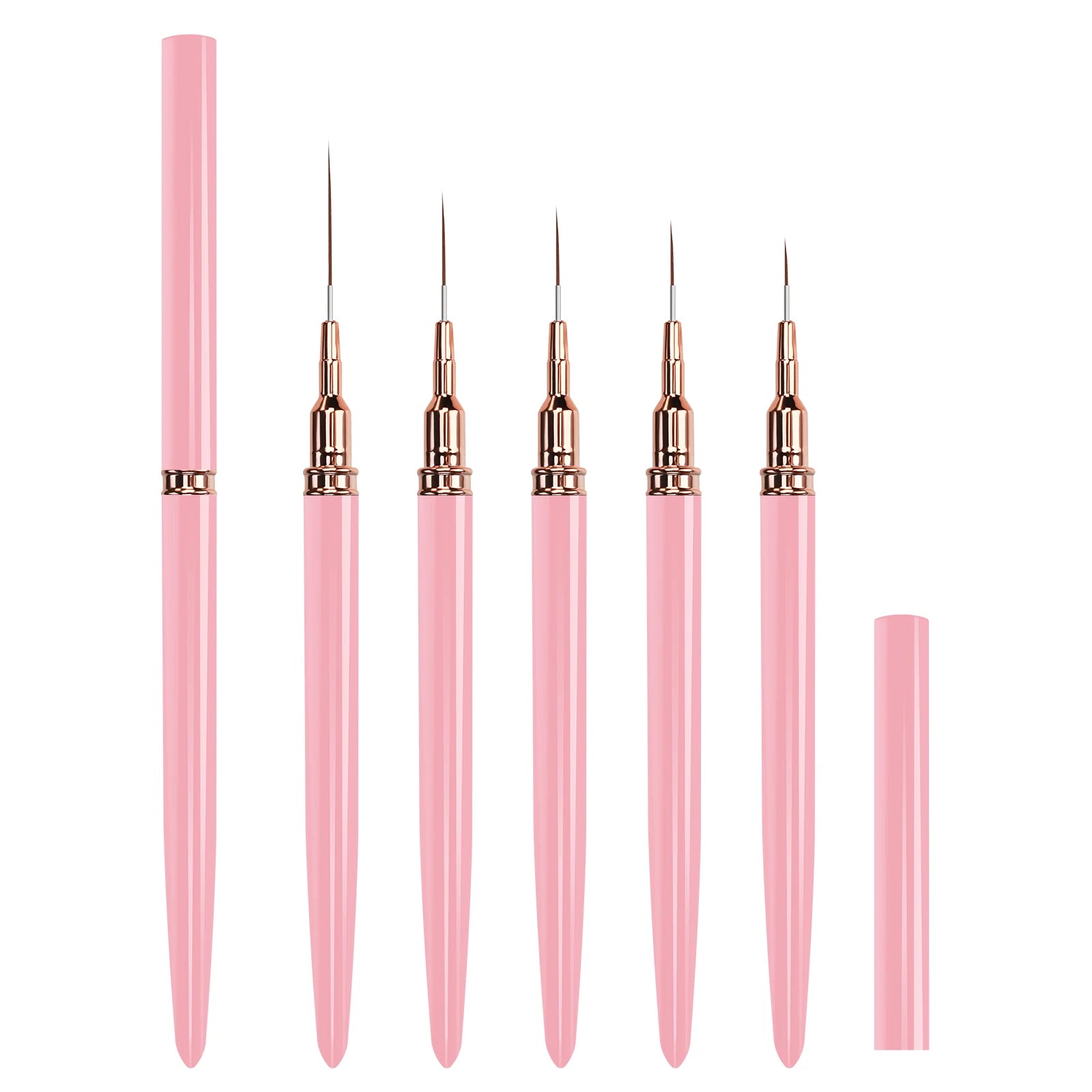 5pcs Professional Nail Art Liners Striping Brushes Tool Ultra-thin Line Detail Drawing Painting Brushes Manicure Pen Tools