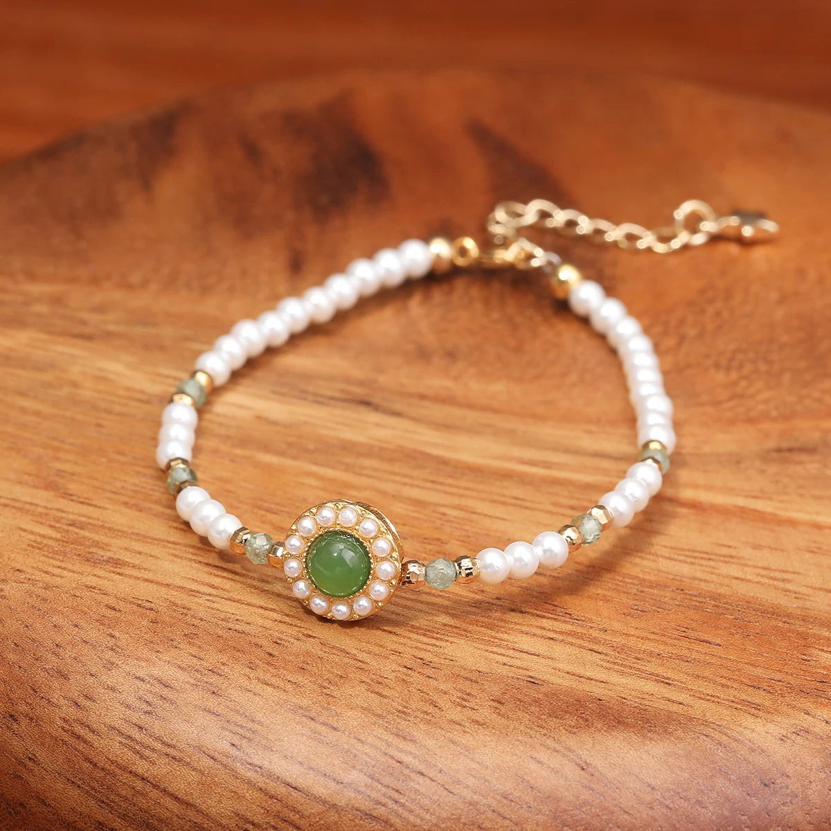 Green Gventurine Bracelet For Girl Friendship Simple Freshwater Pearl Bracelets For Women Pulseras Femme Boho Jewelry Giftt