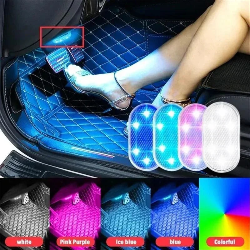 Wireless Led Lights for Car Interior, Car Led Lights Interior, USB Rechargeable Automotive Neon Accent Light Decorative Lamps