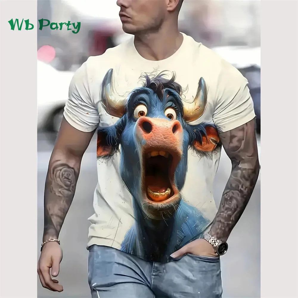 Cat Print T-shirt Men Short Sleeve Men's Summer T-shirts Cat Shirts Graphic Tee Men's Summer Clothes Men Short Sleeve T-shirt