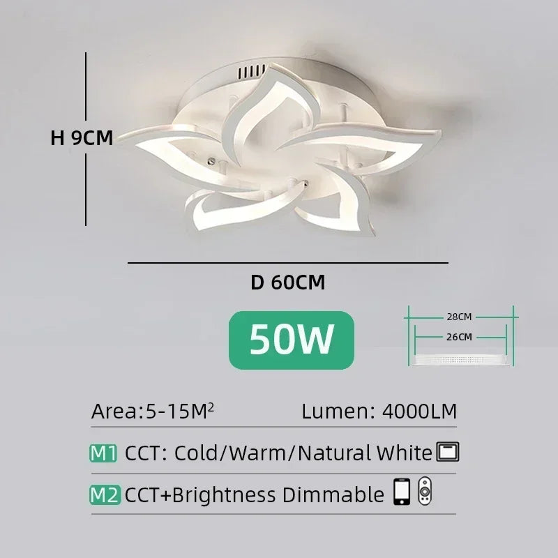 Designer LED Petal Chandelier Living Room Bedroom Kitchen Modern Lamp Home Interior Lighting Luxury High-end Decoration Fixtures