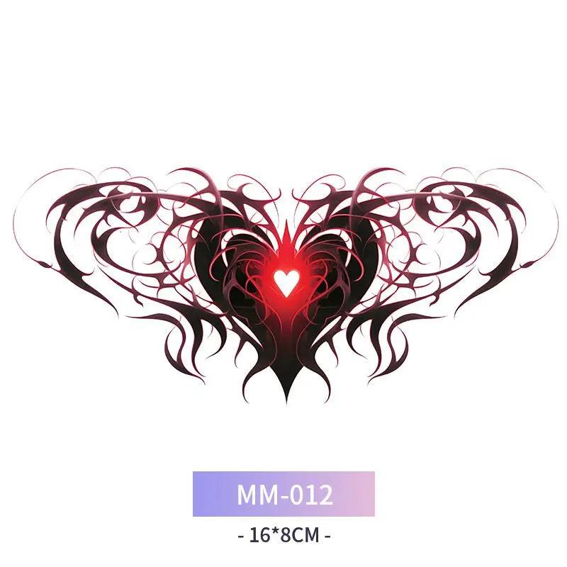 Pink Succubus Totem Tattoo Stickers for Woman Art Temporary Tattoos Set Waterproof Sexy Abdomen Lasting Fake Tattoo Cover Scars