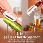 2-in-1 Stainless Steel Peeler and Bottle Opener - Versatile Kitchen Tool for Efficient Cooking and Easy Bottle Opening