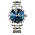 Men's Watch, Fashion Casual Luminous Double Calendar Steel Strap Quartz Watch