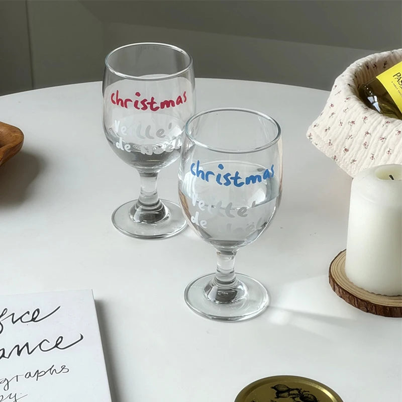 Exquisite Christmas Wine Glass - Glass Cup for Festive Holiday Drinks & Decor, Ideal for Gifting at Parties and Celebrations