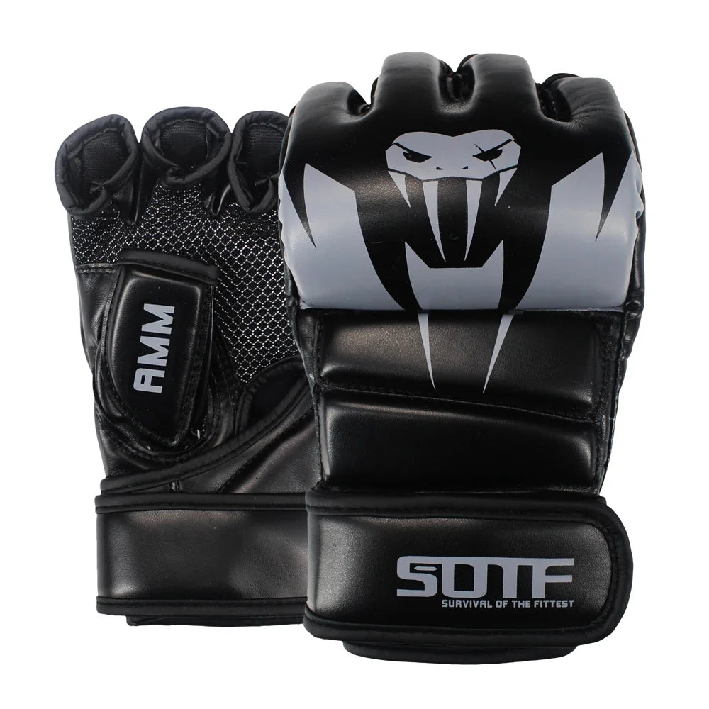 Unisex Sparring Punching Gloves Wear Resistant 3cm Thickened Punching Bag Gloves Fingerless for Boxing Kickboxing Muay Thai MMA
