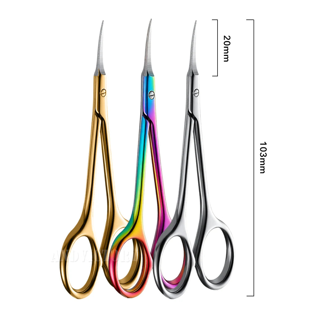 Stainless Steel Cuticle Scissors Dead Skin Remover For Nails Art Clippers Russian Nail Scissors Manicure Curved Tip Scissor
