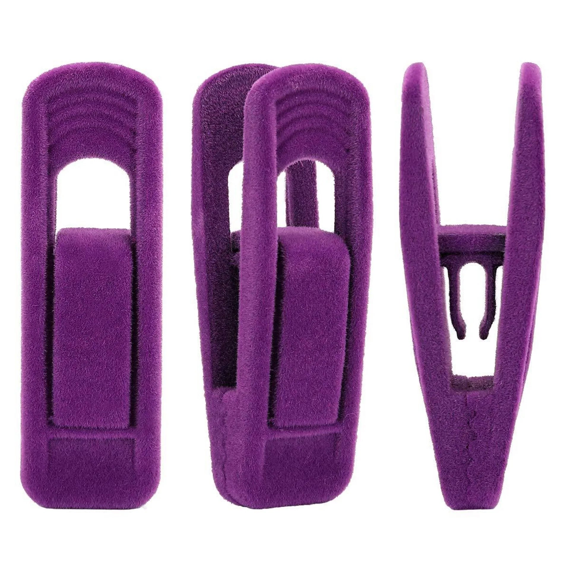 For Hordion 20/10Pcs Velvet Hangers Clips, Strong Finger Clip Non-Slip Pants Hangers, Light Pink,white,Gray,Magenta,Purple,Black