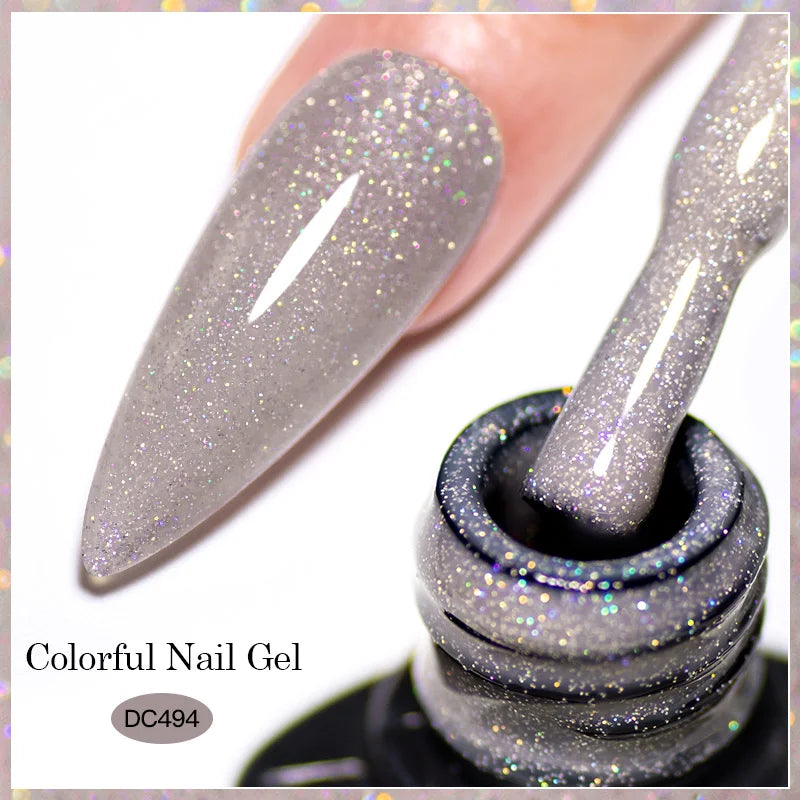 Mtssii 7ML Colorful Reflective Gel Nail Polish Glitter Sparkling Flash Glitter Gel Polish Semi Permanent Varnish Soak Off Nails