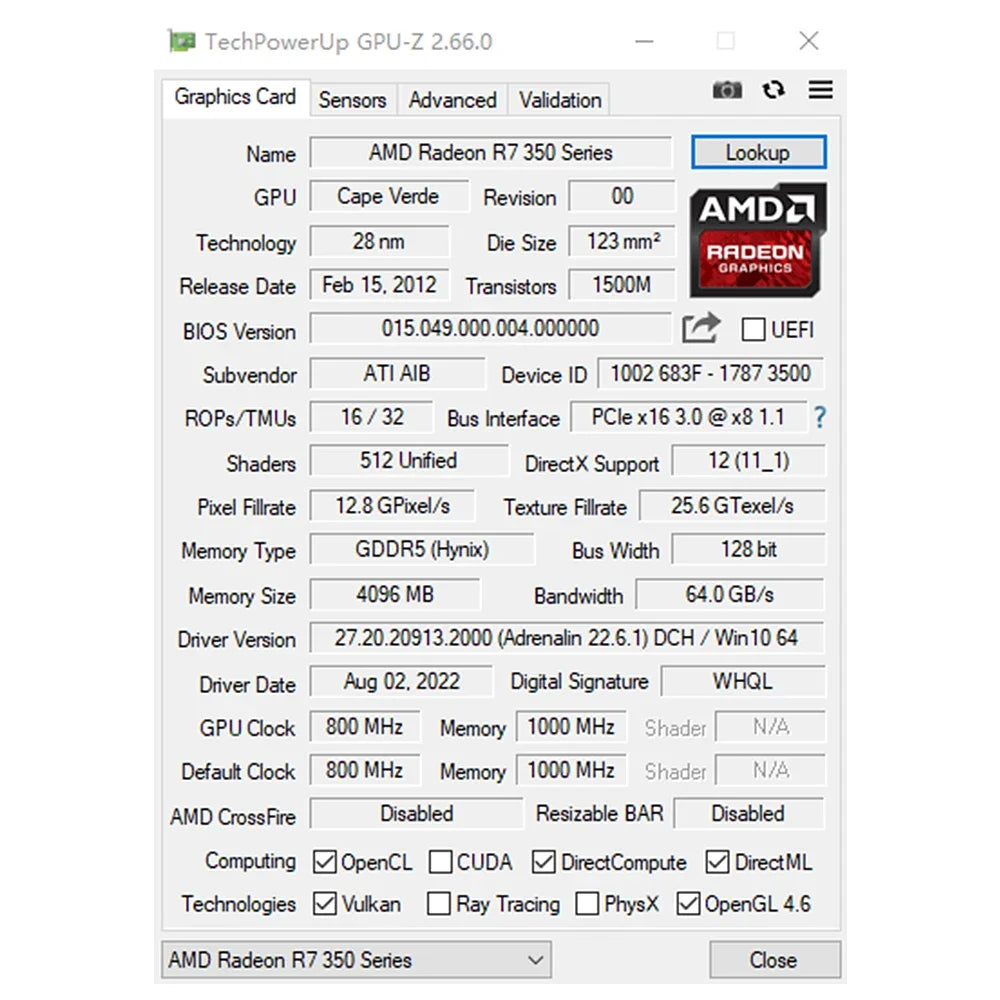 SOYO Graphics Cards R7 350 4G DDR5 128bit HDMI compatibility+DP+DVI For Desktop Gaming Computer Components GPU Video Card