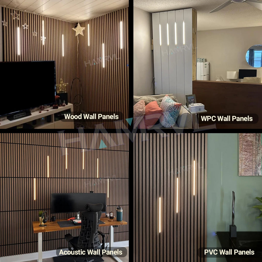 LED Recessed Lighting LED Strip Light for Wood Slat Wall Panel in Parallel with Touch Sensor, Self-Adhesive for Slat Wall Decor