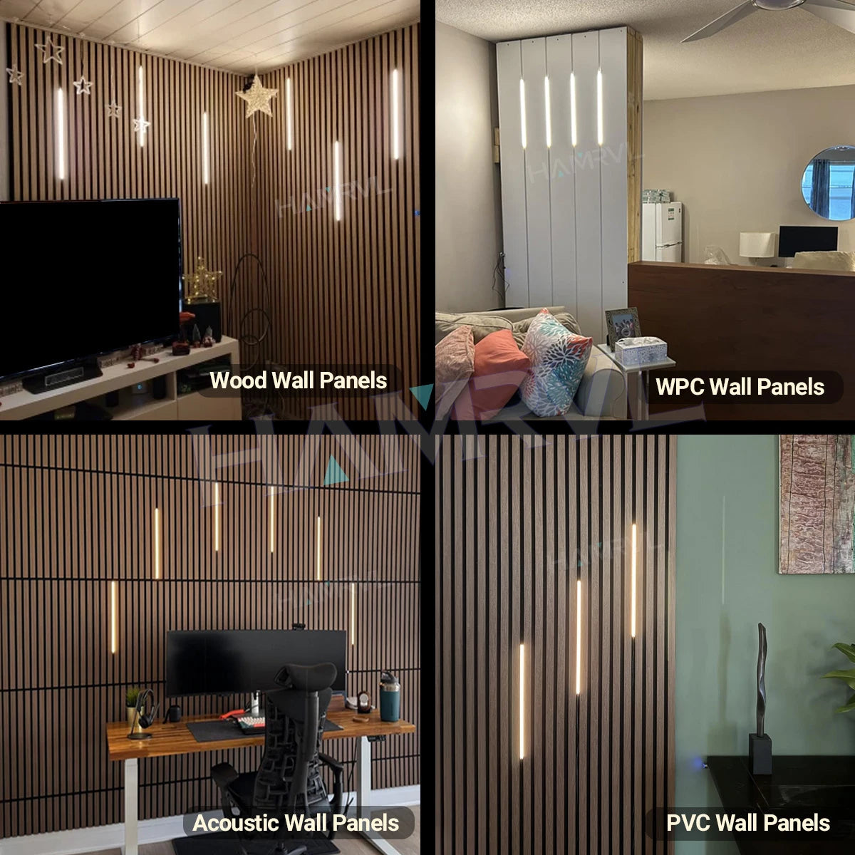 LED Recessed Lighting LED Strip Light for Wood Slat Wall Panel in Parallel with Touch Sensor, Self-Adhesive for Slat Wall Decor