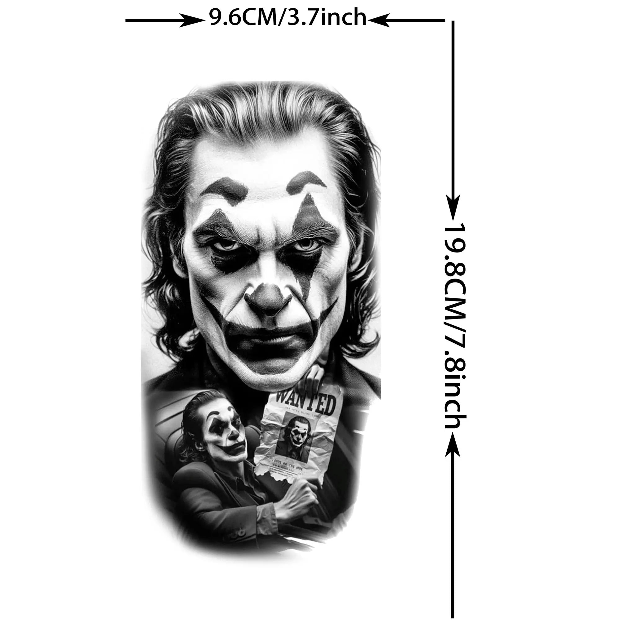 1 Sheet Joker Bad Guy Gangster Temporary Tattoos For Men Women Realistic Fake Tattoos Waterproof Long Lasting Arm Tatoo Stickers