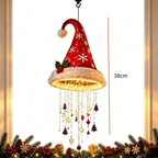Christmas Lighted Santa Hat with Snowflakes Christmas Tree Pendant Hanging Lantern Xmas Decoration for Home New Year Party Gifts