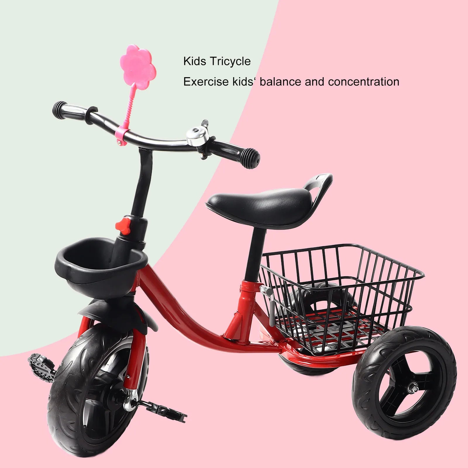 Boys Girls Balance Trikes Comfortable Grip Ergonomic  Metal Polyurethane Toddlers Tricycle for Outdoor for 1‑6 Years Old