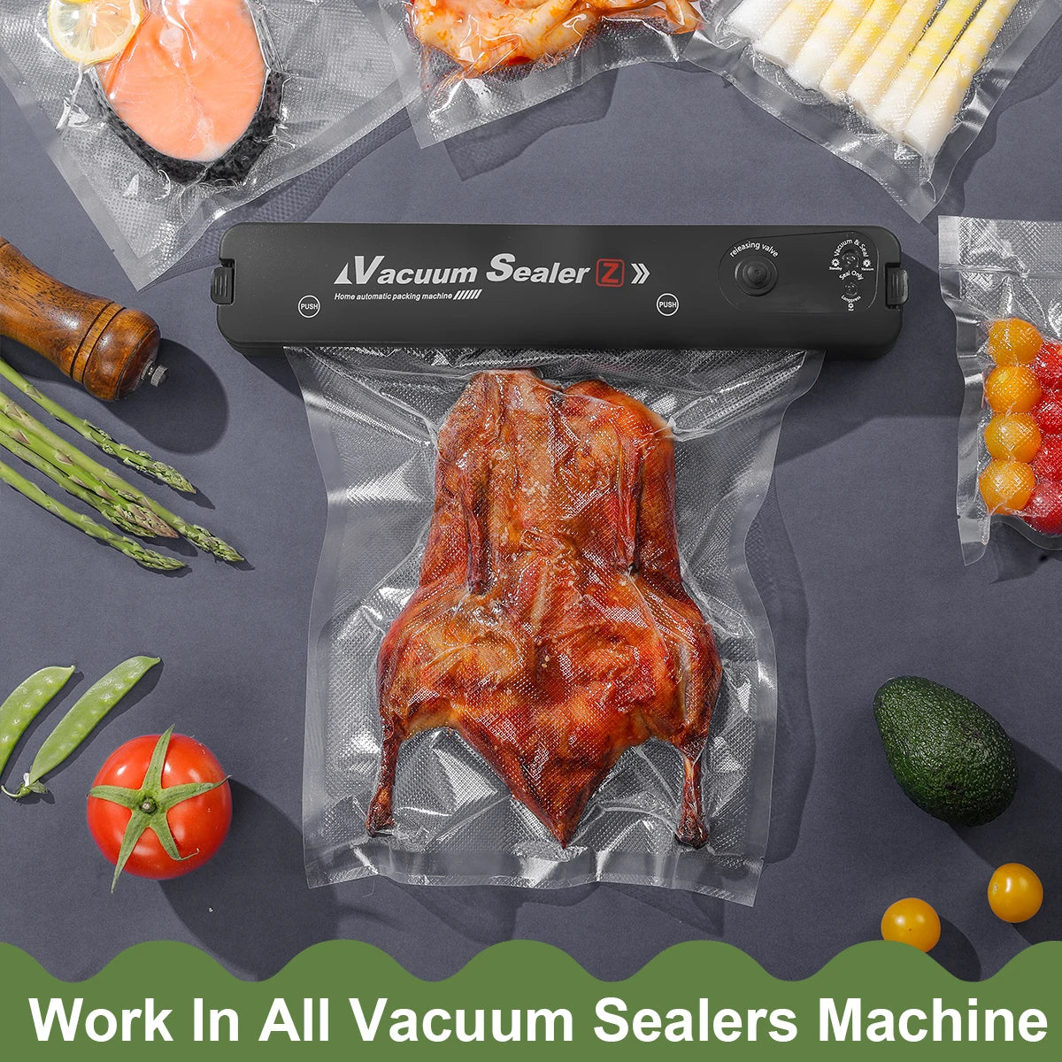 Vacuum Sealed Food Storage Bag Sealer, for Vacuum Preservation Machine, Food Packaging, Freshness Preservation for Kitchen