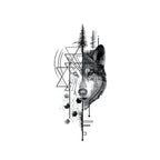 Waterproof Temporary Tattoo Sticker Forest Wolf Geometric Fierce Realistic Animal Body Art Arm Fake Tattoos Sleeve Women Men
