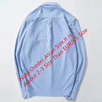 100% Cotton Oxford Shirt Men's Long Sleeve Embroidered Horse Casual Without Pocket Solid Yellow Dress Shirt Men Plus Size S-6XL