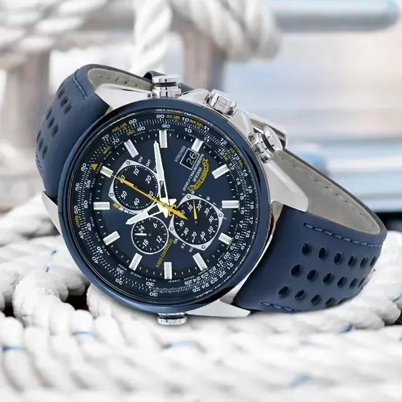 2026 High Quality Men's Quartz Watch Luxury Trend Luminous Multi-Function Chrono Stainless Automatic Watch Birthday Gifts