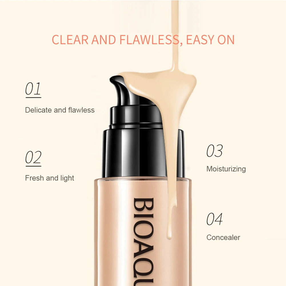 30ml Matte Liquid Foundation Waterproof Long Wear Full Cover Acne Spot Natural Face Base Makeup Matte Concealer Cosmetic 3 Color