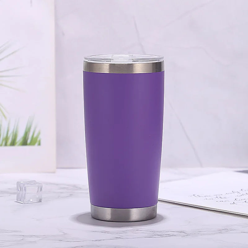 20oz Tumbler with Lid , Stainless Steel Vacuum Insulated Coffee Tumbler Cup, Double Wall Powder Coated Travel Mug
