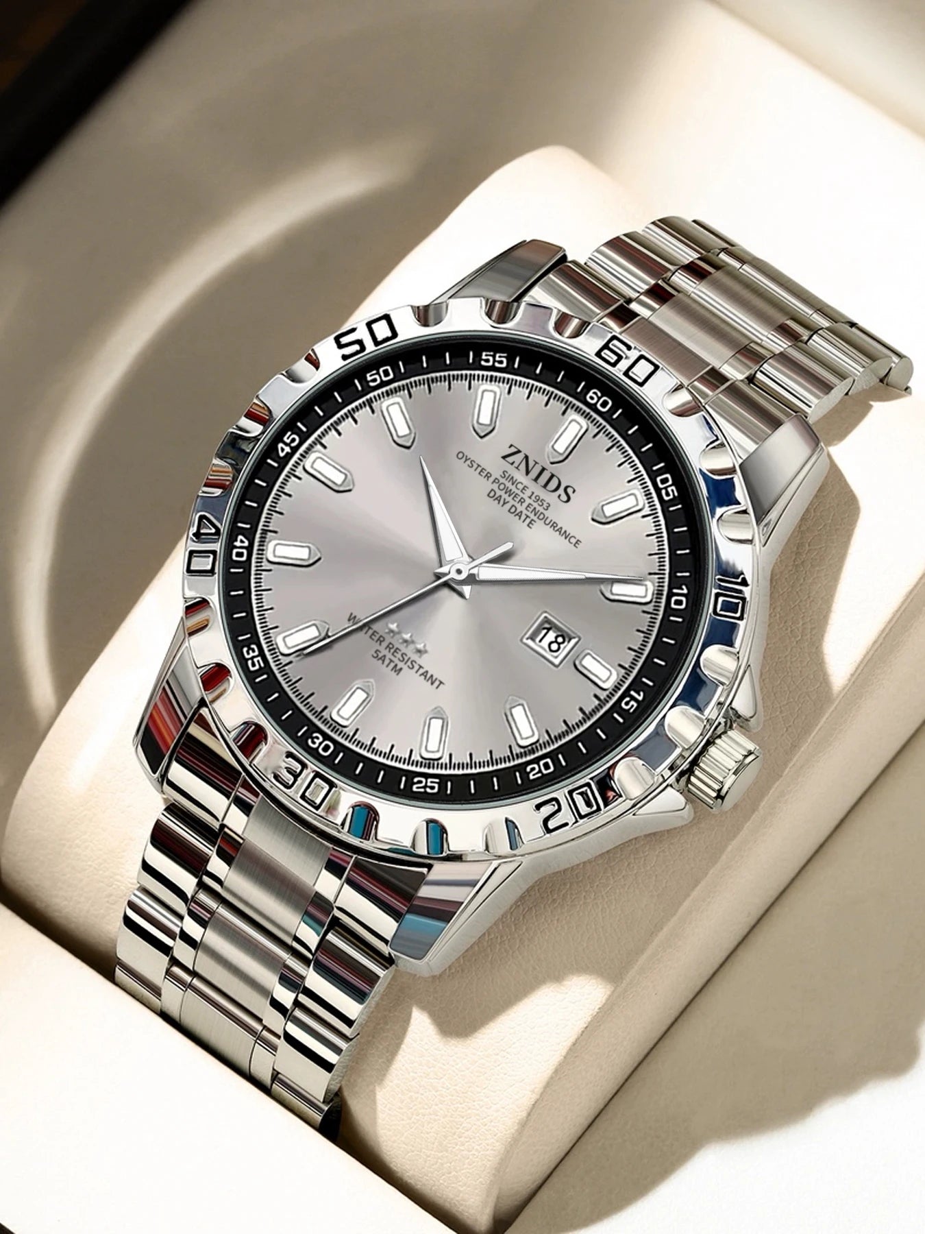 Men's Sports Watch, Waterproof Stainless Steel Strap, Quartz Wristwatch with Luminous Watch, Date Display, Round Case, Men's Casual Business Watch, 2026 New Fashion Casual Watch, Best Gift for Men