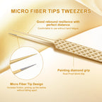 NAGARAKU Precision Fiber Tip Tweezer for Eyelash Extensions Professional Eyelash Tweezers Antistatic Straight