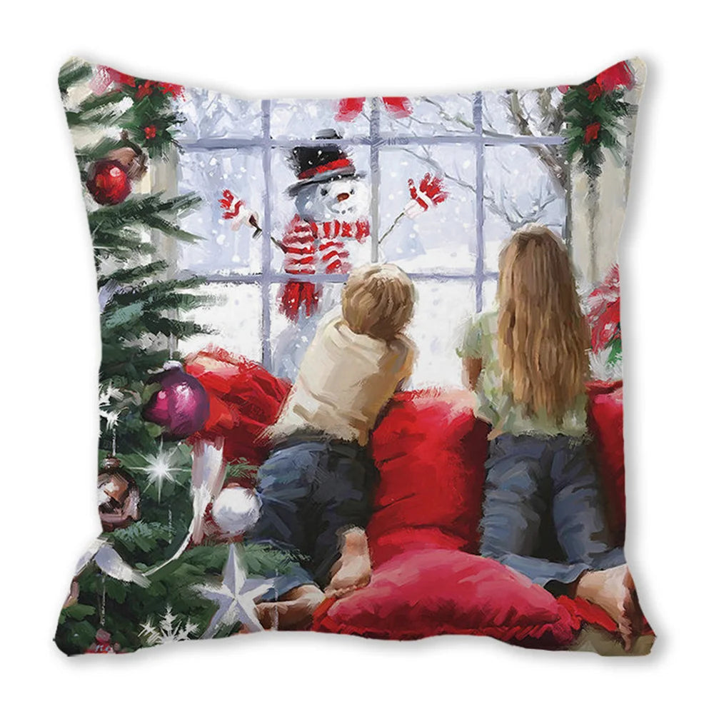 45CM Merry Christmas Cushion Cover Pillowcase 2023 Christmas Decorations for Home Ornament Happy New Year Christmas Decor 2022