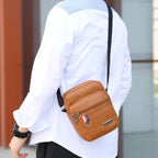 Fashion PU Leather Men's Bag Casual Waterproof Large Capacity Shoulder Messenger Bags Brown Black Handbag Multifunctional