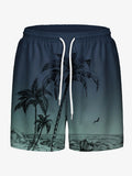 Gradientcolor 3D Coconut Tree Print Sport Waterproof Quickdry Men Kid Surfing Casual Outdoor Vacation Children Beach Short Pants