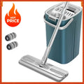 Self-washing Flat Floor Mop and Bucket Set Kitchen Household Cleaning Tool Microfiber Wiper Magic Extendable Wet Dry Daily Use